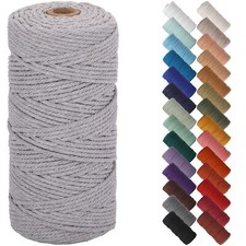 Light Gray Macrame Cord 3mm x 109 Yards for Wall Hanging  DIY