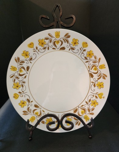 Vintage Mikasa Cera Stein Gold Knospen Speiseteller 3106-W Japan 10,5" rund MCM - Bild 8 von 8