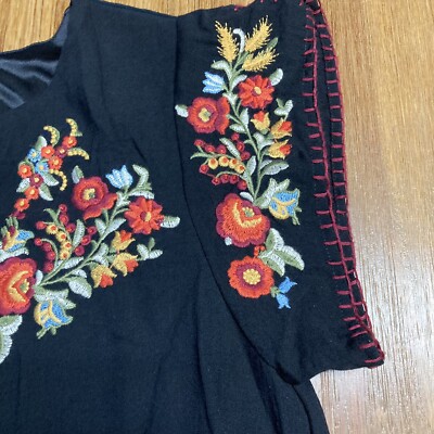 THML Embroidered Floral Shift Black Dress, Womens Size M, Lined, Rayon |  eBay