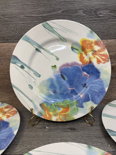 Royal Stafford FLORENCE 11” Dinner Plate Set - Iris Floral ~set Of 4 - Picture 4 of 16