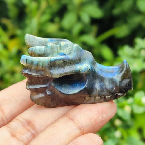 1PC 2" Natural Hand Carved Dragon Skull Quartz Crystal Skull Gem Reiki Healing - 第 12/28 張圖片