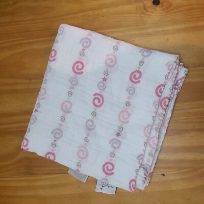 Aden Anais Baby Girl Swaddle Blanket Cotton White Pink Purple