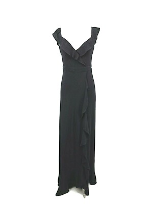 flynn skye monica maxi dress New Flynn Skye Monica Maxi Dress Womens Large Black Ruffle Off Shoulder