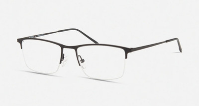 Modo 4284S Eyeglasses Matte Black Rectangular Lightweight Optical Frame Half Rim