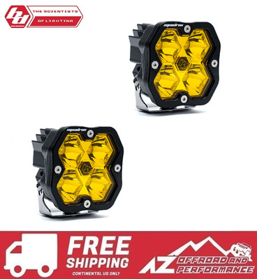 BAJA DESIGNS Squadron 2.0 Sport LED Auxiliary Lights Pods Pair - Amber Spot
