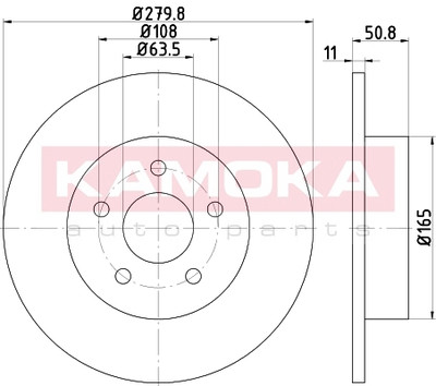 Kamoka 103184 Bremsscheibe hinten für FORD
