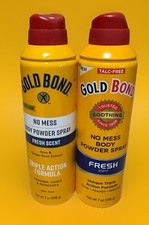 Gold Bond No Mess Body Powder Spray Triple Action Fresh Scent 7 Oz Ea Lot Of 2