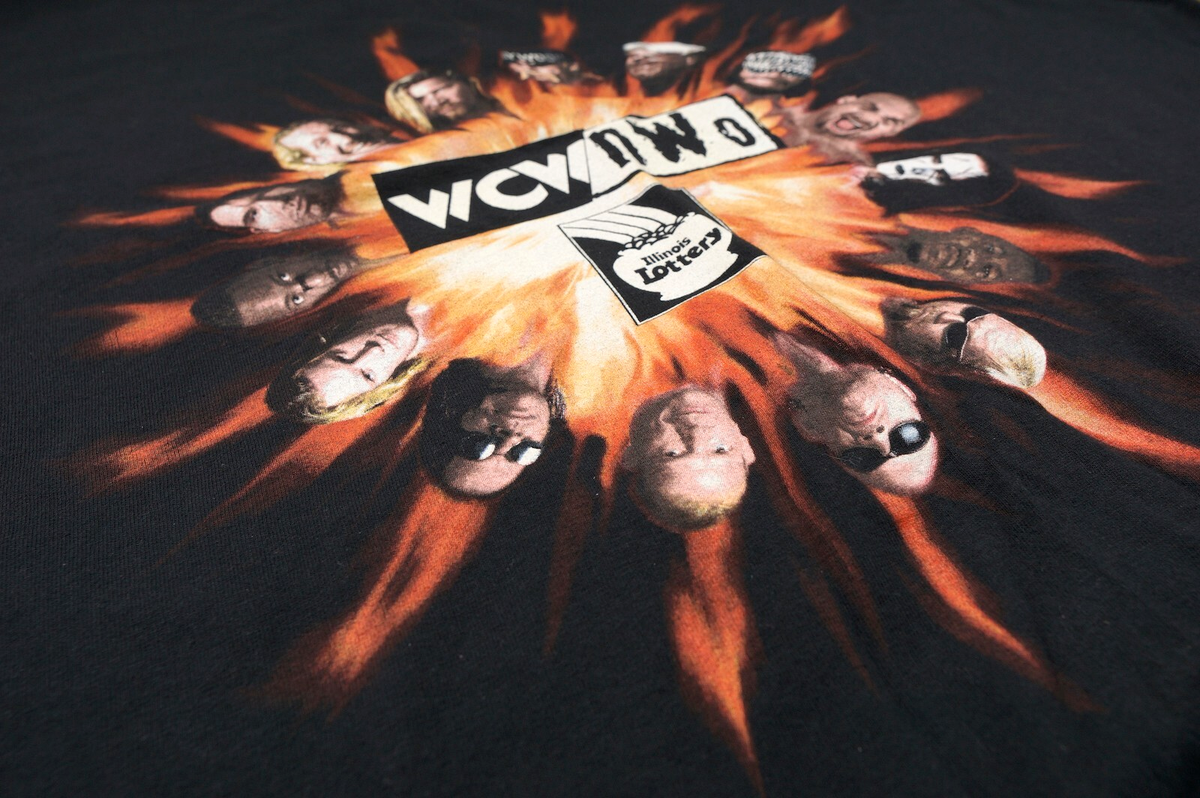Vintage 1998 WCW NWO Wrestling Shirt Mens XL Black Graphic Tee 