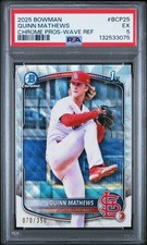 2025 Bowman Chrome Prospects #BCP25 Quinn Mathews Wave Ref /350 PSA 5