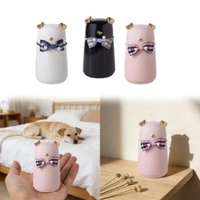 Cute Memorial Pet Urn for Dogs Cats,Ceramic Bow Tie Dog Shaped Keepsake Box