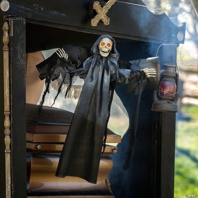 3 Ft. Animated Grim Reaper with Wings Hanging Halloween Decoration