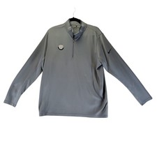 Nike Shirt Mens XL Gray Dri-Fit Golf Quarter-Zip Stars In Stripes Logo