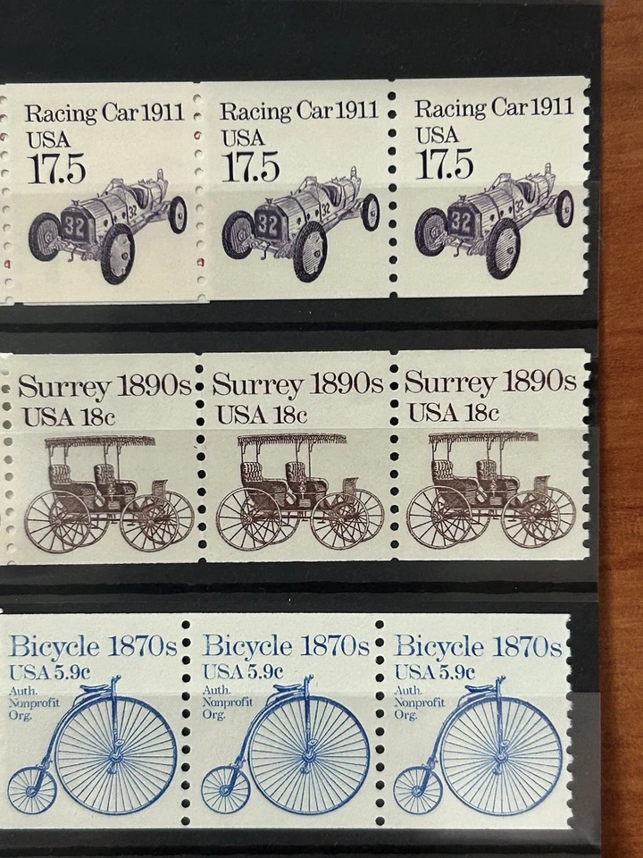 UNITED STATES 1981 - 1995: Six Diff. Transportation Series MNH - Coil Strip 4&5 - Image 3 of 3