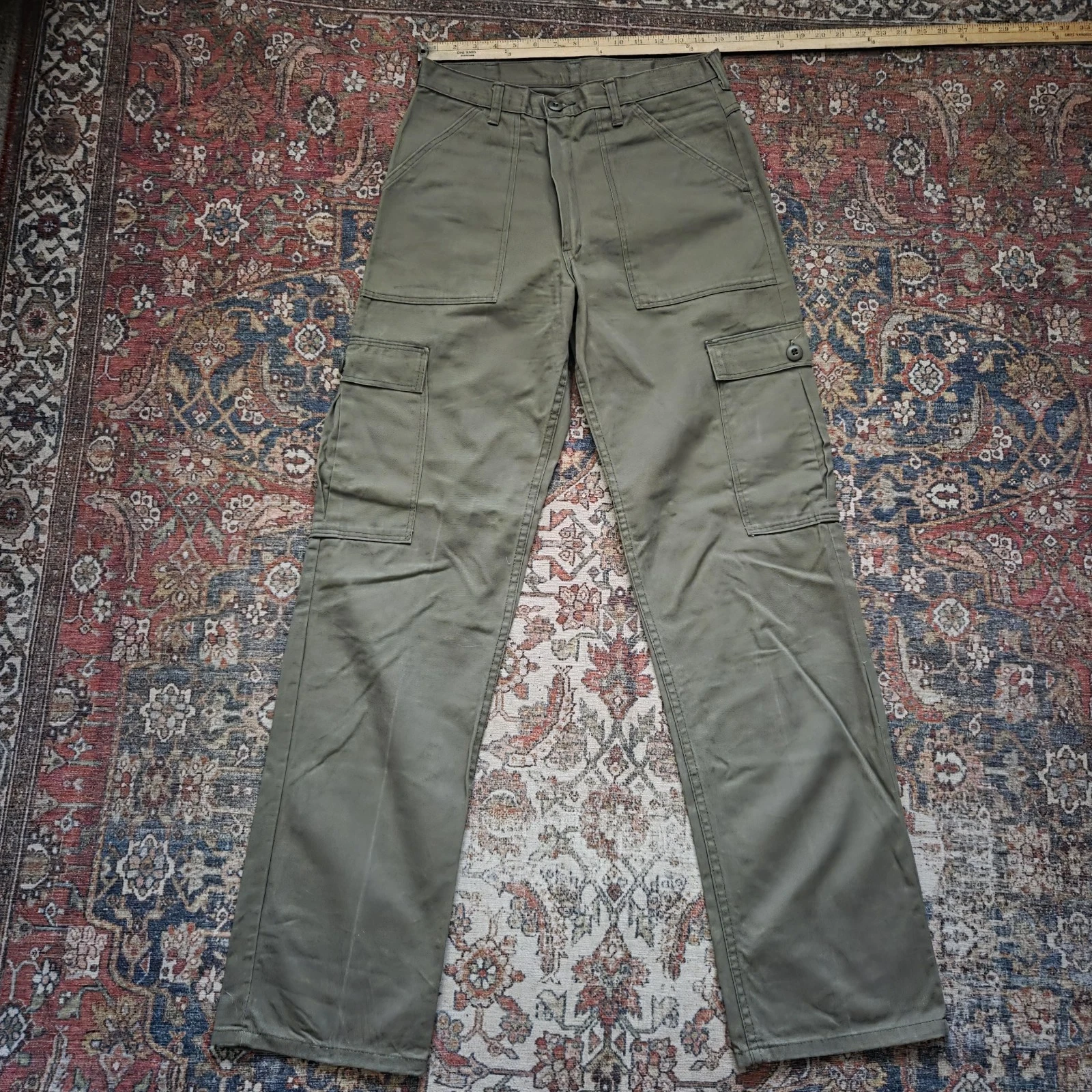 Vintage Military Fatique Cargo Pants Made In USA Talon Zipper