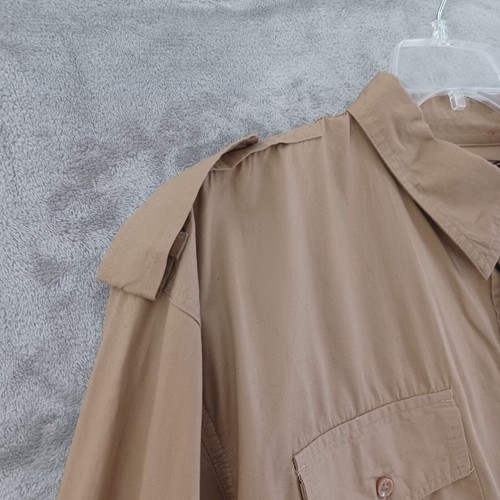 Coogi Shirt Sz 4X Y2K 90s Mens Khaki Big Logo Military Long Sleeve Button Up - Picture 8 of 13