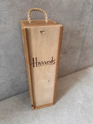 Harrods Knightsbridge Holz Einzel Weinflasche Box, Schiebedeckel, Seilgriff