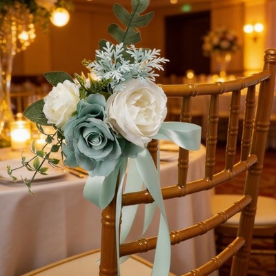 Outdoor Hochzeit Stuhl Rücken Blume koreanisches Design Polyester Fotografie Zu
