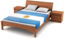 Fuzzy Flags Fleece Argentina Flag Blanket 80"x50" *NEW W/ FACTORY DEFECTS*