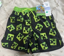 Minecraft Creepers Boys Swim Trunks Size 4/5 Brand new With Tags