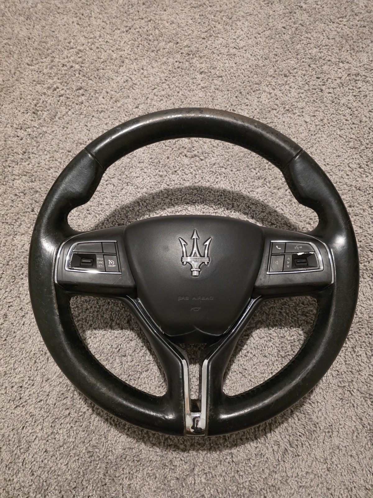 ⭐2014-2020 Maserati Ghibli Steering Wheel Full Equipment  Black Leather Used OEM