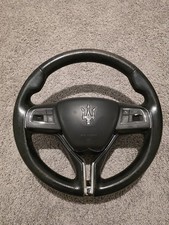 2014-2020 Maserati Ghibli Steering Wheel Full Equipment Black Leather Used Oem