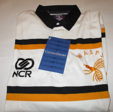 Wasps 1990's Long Sleeve Rugby Shirt Cotton Oxford (NOS) with tag