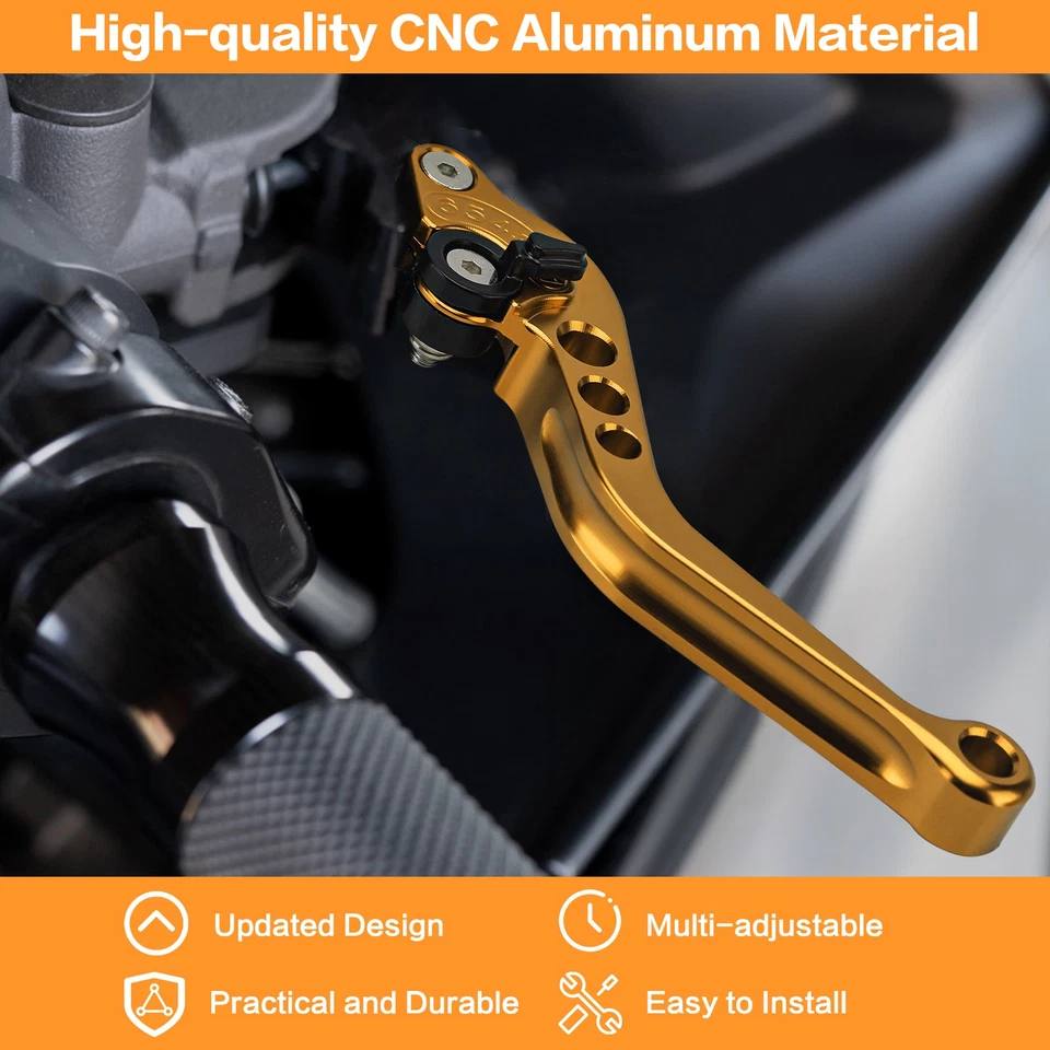 Universal Motorcycle 7/8" CNC Brake Clutch Levers Master Cylinder Reservoir Kits Foto 3 de 4