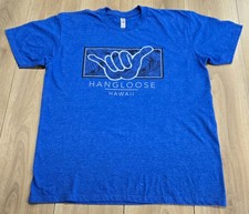 "Hang Loose Hawaii" Printed T-Shirt Mens Sz Large, Electric Blue, Alstyle Brand