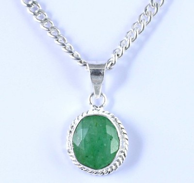 Colombian Green Emerald 8,05 Ct 12 mm Natürliches Cushion Edelstein Anhänger