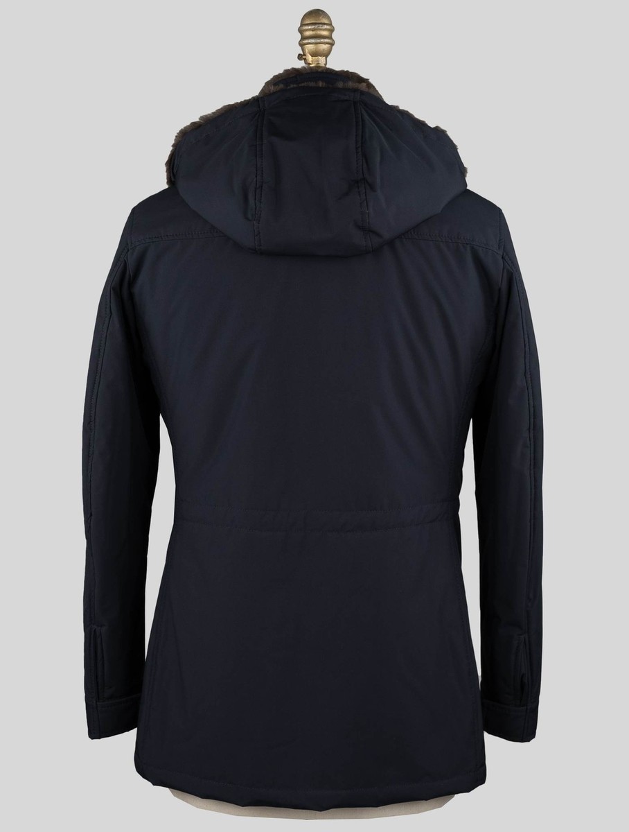 Manteau-Pull Barba Napoli En Cachemire 100% - Fausse Fourrure - Taille L (42/52) - Gris - Neuf