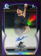2023 Bowman Draft 1st Chrome Auto Purple /250 Noble Meyer CDA-NME Miami Marlins
