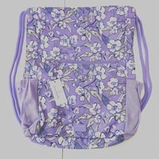 Vera Bradley Lighten Up Deluxe Drawstring Backpack Wild Roses Lavender NWT