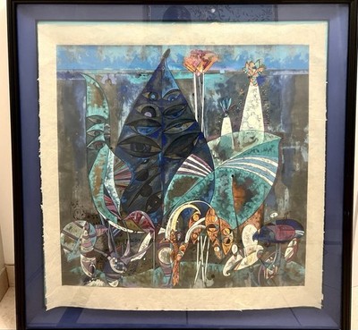 LU HONG Eyes of the Jungle Deluxe on Rice Paper Signed Chinese Framed Art LIX/CL
