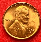 1942-D Lincoln Wheat Cent Penny GEM RED BU From an Original Bank Roll