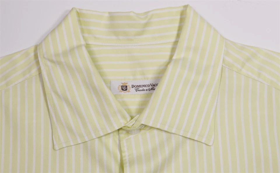 Camisa abotonada manga corta blanca verde lima Domenico Vacca (44) 17,5- Foto 4 de 4