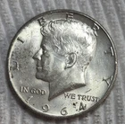 1964 D Kennedy Silver Half Dollar. Estimated Almost Uncirculated 58. A0855.