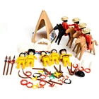 Vintage Playmobil Cowboys And Indians Figures With Accessories Geobra 1974