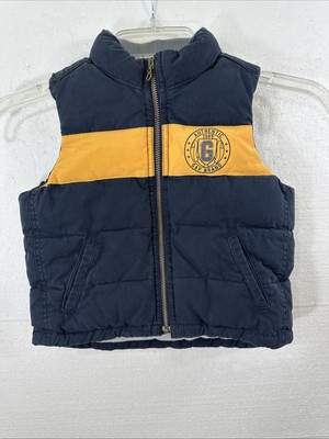 Baby Gap Puffer Vest Boys Toddler Size Years Blue And Gold Full