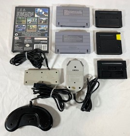 Vintage Video Game Lot NES SNES Gamecube Sega Genesis Controllers Cartridges