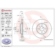 2X Brembo Bremsscheibe Prime Line - Uv Coated für Alfa Romeo Citroën