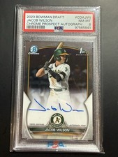 2023 Topps Bowman Draft Chrome Auto Jacob Wilson CDA-JWI PSA 8 Athletics 1st 