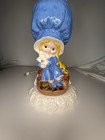 Vintage 1970s Ceramic Table Lamp Holly Hobby Inspired Girl With Blue Dress — photo 3