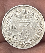 1876 Great Britain 3 Pence  0 .9250  Silver - Queen Victoria - XF COIN
