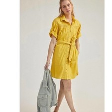 Anthropologie Rilke Lace Mini Belted Shirtdress
