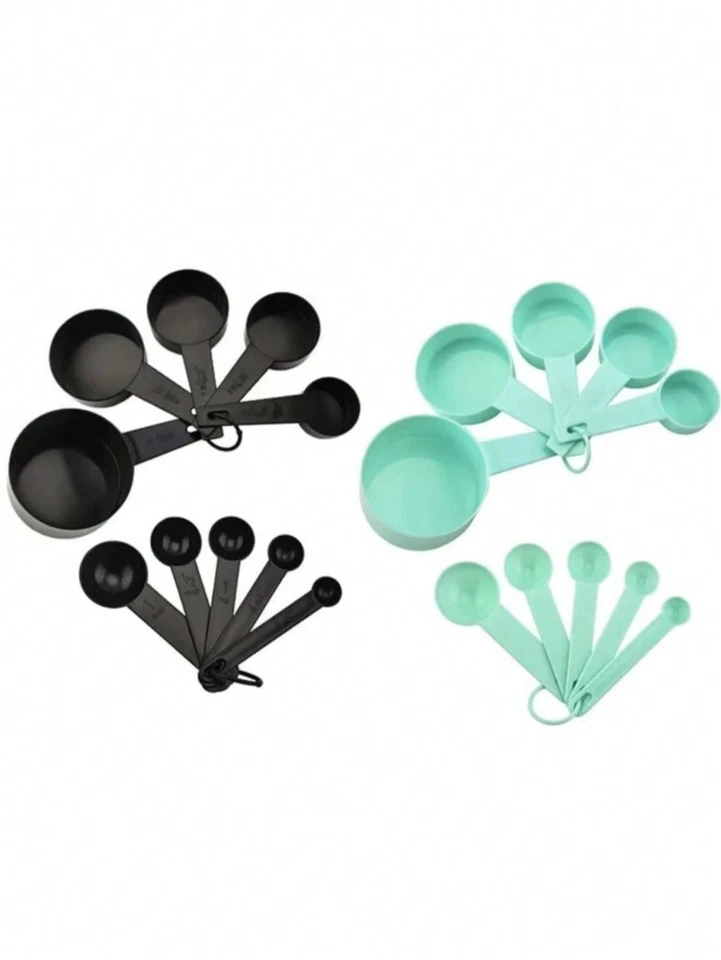 10pcs Plastic Measuring Cups and Spoons for Baking Tea Coffee Kitchen Tool UK - Image 4 of 4