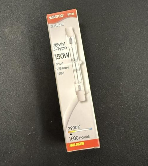 2x Satco S3135 78mm Clear Bulbs 150W 120V T3 Double Ended R7s