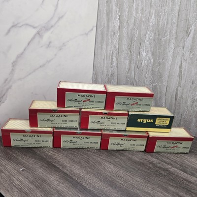Lot 9 Slide Magazines Airequipt Argus 2x2 Carousel Slide Trays 36 Slides