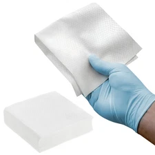 White 2-Ply 100% Polyester Cleanroom Wipes, 12 x 12 Inches. Pack of 100...