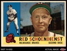 1960 Topps #335 Red Schoendienst Braves HOF 5 - EX