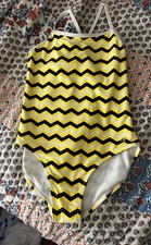 Girls SZ 10/12 OP Ocean Pacific Chevron One-Piece Swimsuit NeW